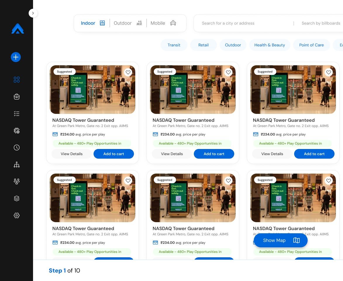 Brand Dashboard — Marketplace gallery view